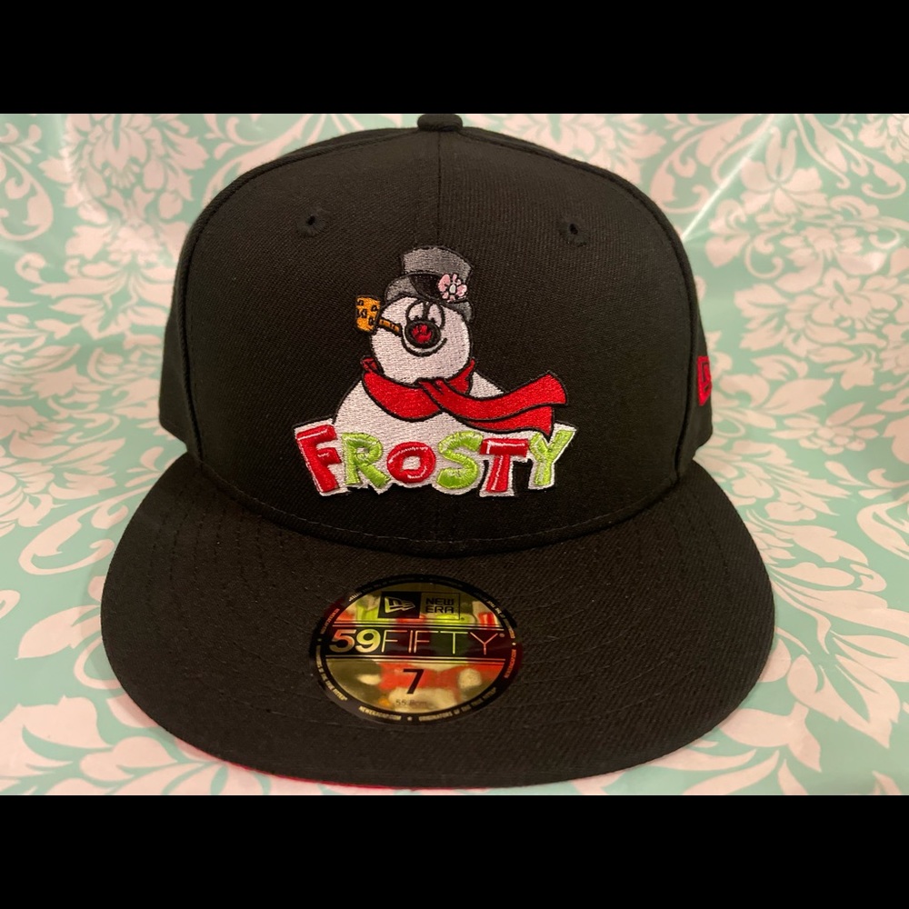 Mens frosty the snowman fitted hat sz 7